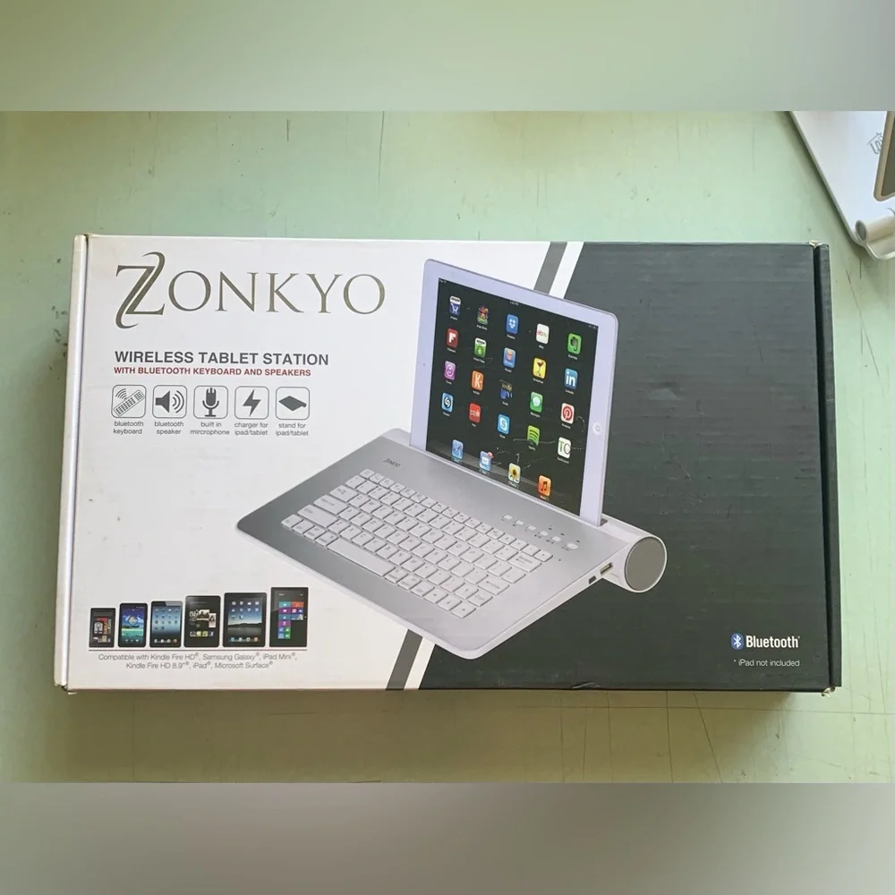 Zonkyo Wireless Tablet Station Bluetooth Keyboard